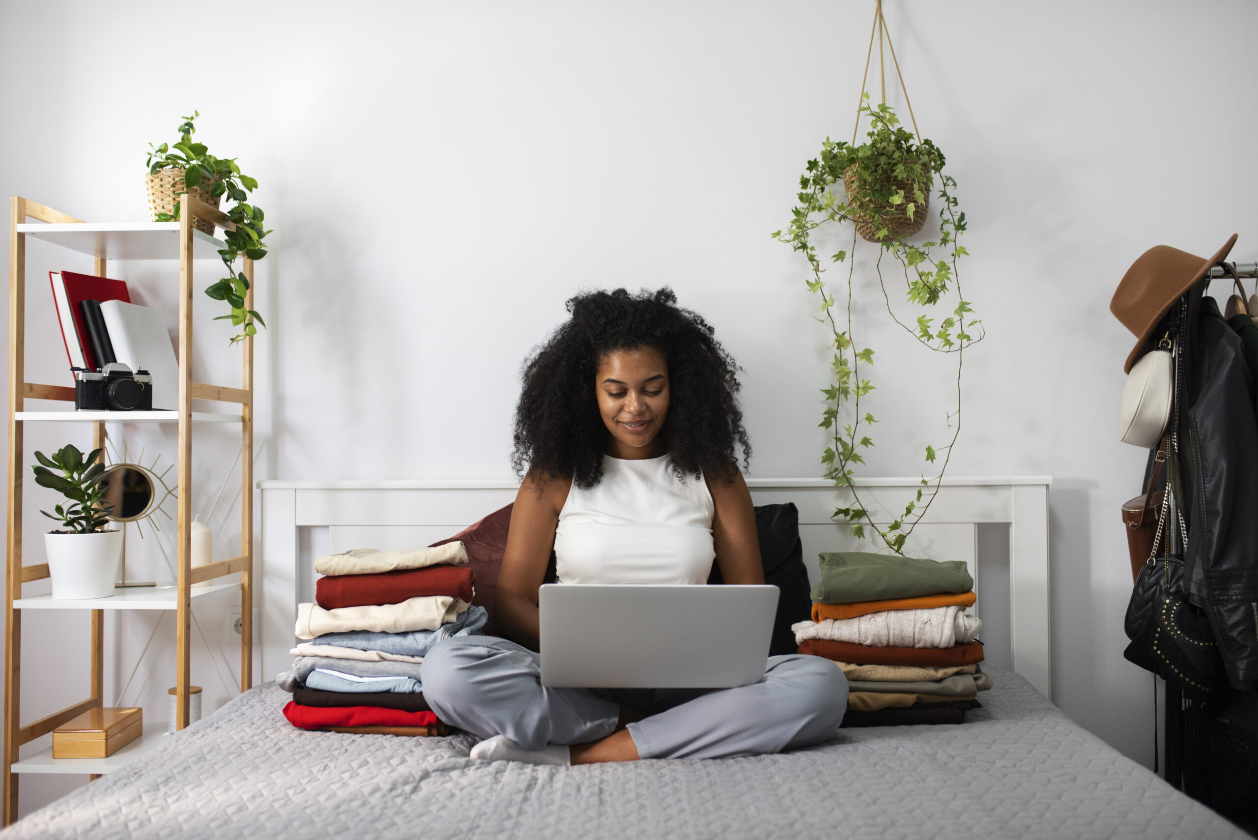 A student reading under a soft glowing bulb-surrounded-by calm-energy-and warm-toned-decor.