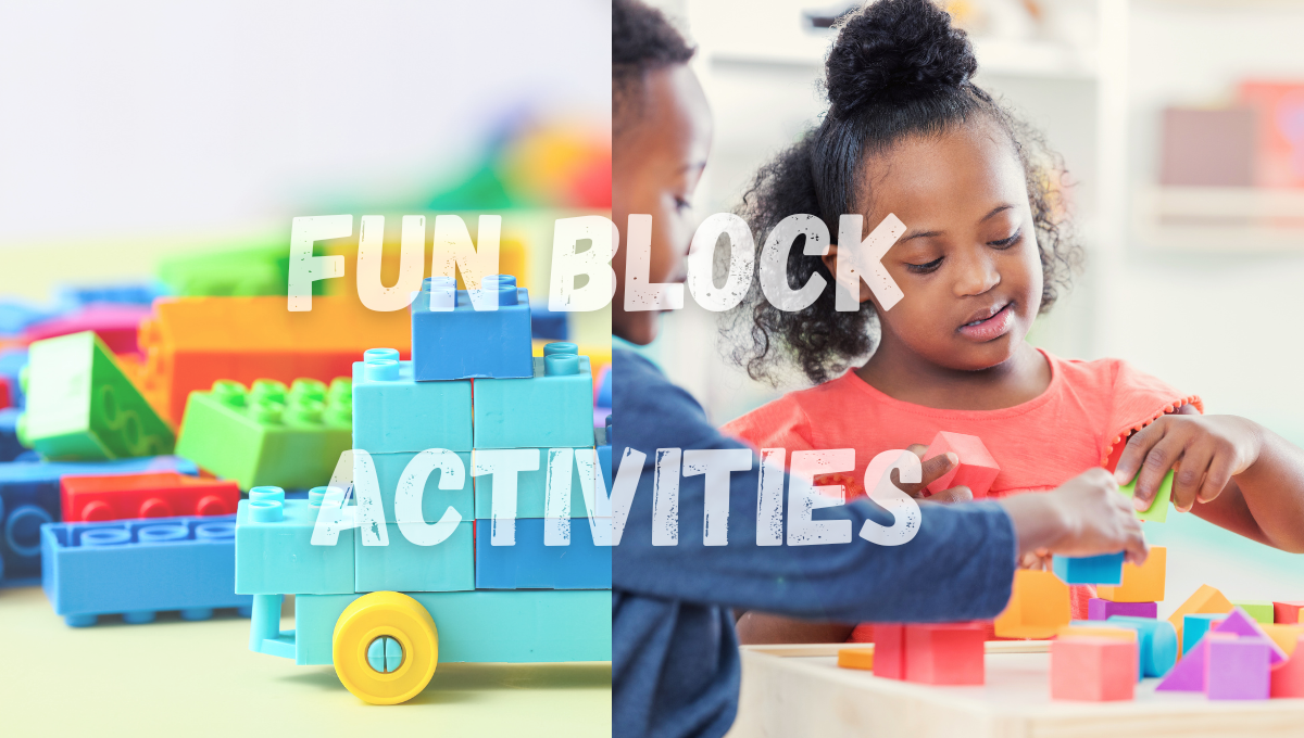 toddler-building-block tower-and-playing with-toy-car