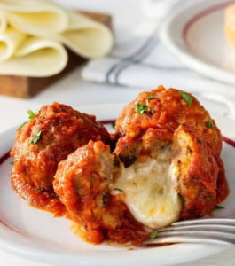 Mozzarella-Stuffed-Meatballs-for-baby-shower-food-for-small-party