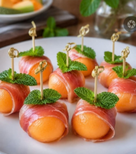Melon-and-Prosciutto-Bites-for-small-party-food-ideas